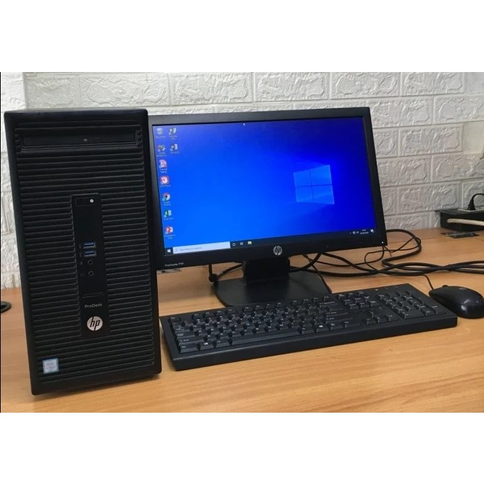 fullset komputer HP ProDesk core i3 gen 4 ram 4GB  HDD 500GB Plus Monitor 19 Inch