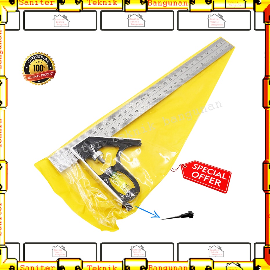 

Harga Terbatas Penggaris Siku Meter Waterpas 12 Inch Belter Pengaris Sudut