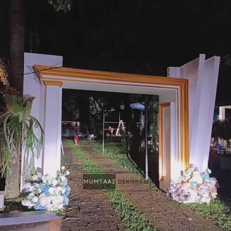 Pergola dekorasi wedding, pergola pintu masuk wedding, dekorasi pelaminan Terbaru