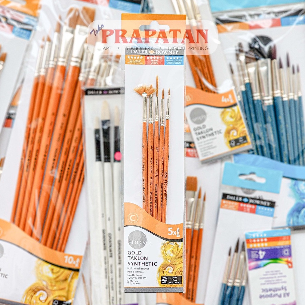 

KODE F1P2 Kuas Lukis Daler Rowney Gold Taklon Synthetic Brush Set Paint Brush Set