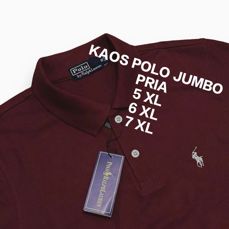 Kaos Krah Polo Shirt Jumbo Pria 5XL 6XL 7XL / Kaos Polo Kerah Berkerah Polos Premium / putih /Hitam