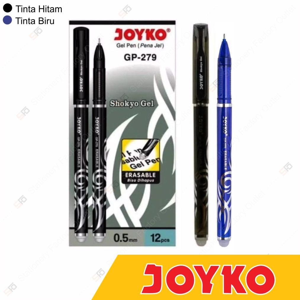 

KODE Q4C 12 Pcs Pen Gel Erasable Joyko GP 279 Shokyo Bisa Dihapus