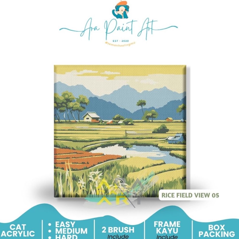 

KODE B6H2 RICE FIELD VIEW SERIES Paint by numbers kit I Painting I Painting by number I Kado Wisuda I Kado unik I Kanvas Lukis lukisan sawah