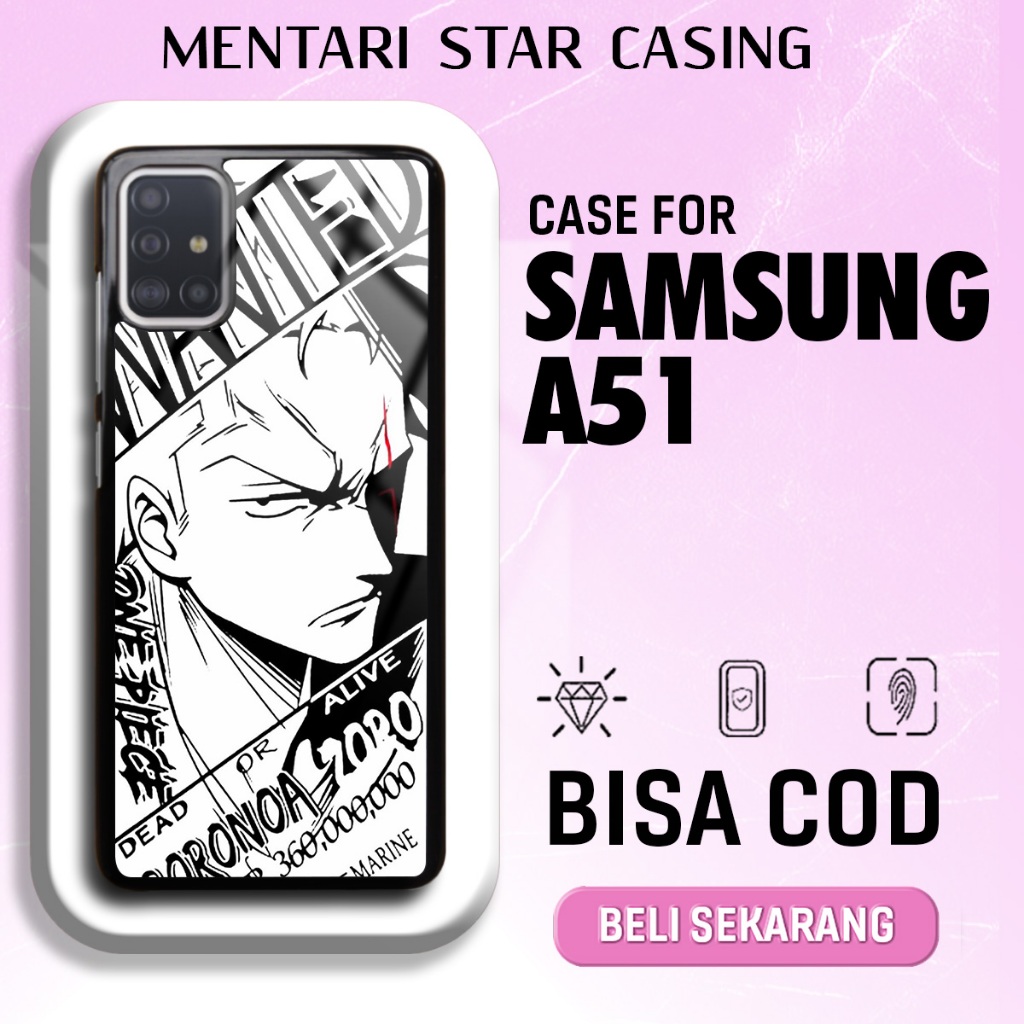case hp samsung a51 - motif anime putih - case hardcase softcase premium - terbaru - mentari case