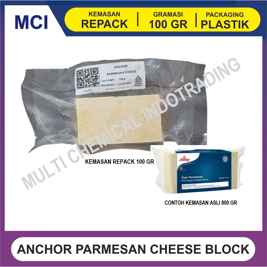 

ANCHOR PARMESAN CHEESE BLOCK 100 GR REPACK / KEJU PARMESAN BLOK