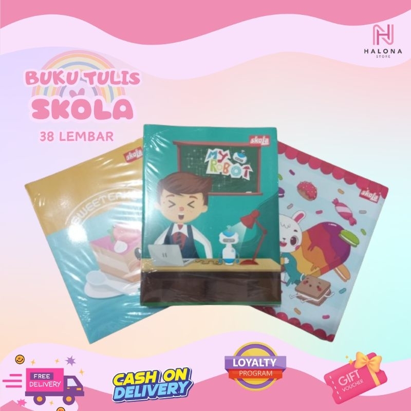 

1 PACK Buku Tulis SKOLA 38 lembar by SIDU (10pcs)