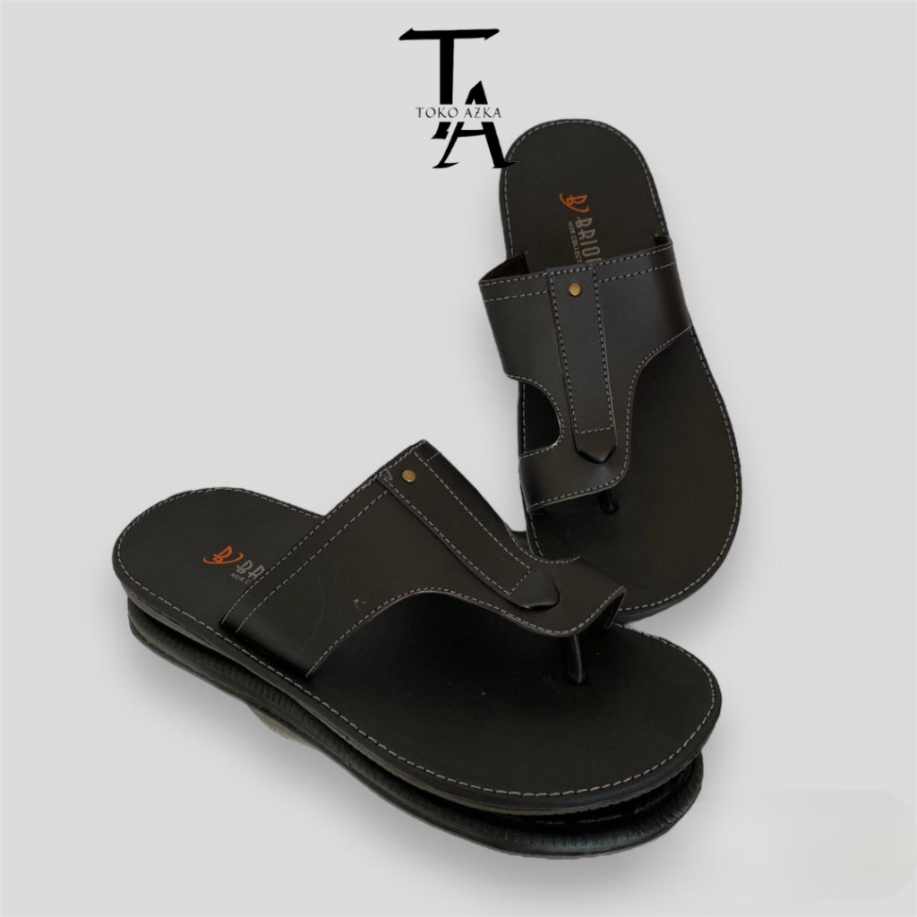 Sandal Pria Dewasa Brioly Sendal Pria Jepit Jempol Pria Sandal Casual Pria Elegan Sandal Kulit