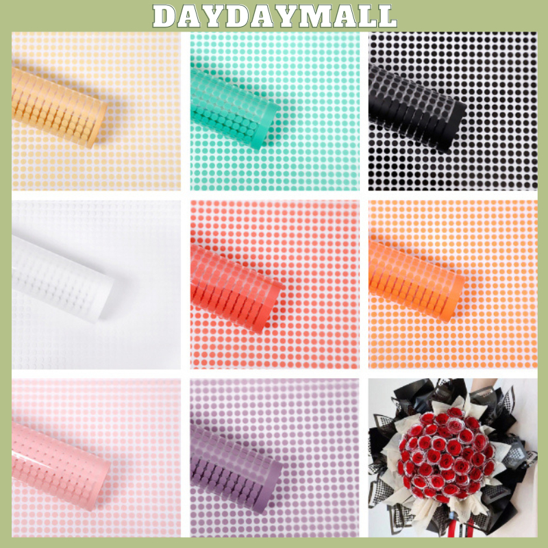 

Flower Wrapping Polkadot Cellophane Kertas Buket Bunga Transparan List Florist Ecer 6189