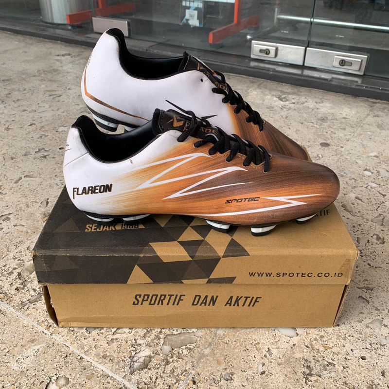 Spotec Sepatu Bola Flareon SC White/Brown - Soccer