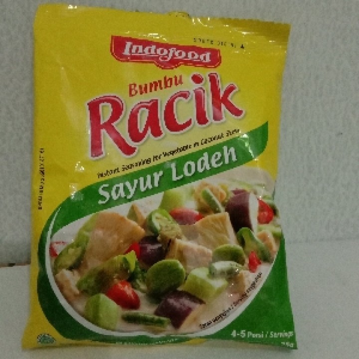 

BUMBU MASAK INSTANT MERK RACIK INDOFOOD SAYUR LODEH SATUAN