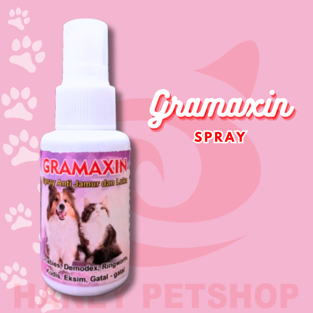 Gramaxin Spray | Spray Untuk Luka Jamur Gatal Demodex Kucing Anjing