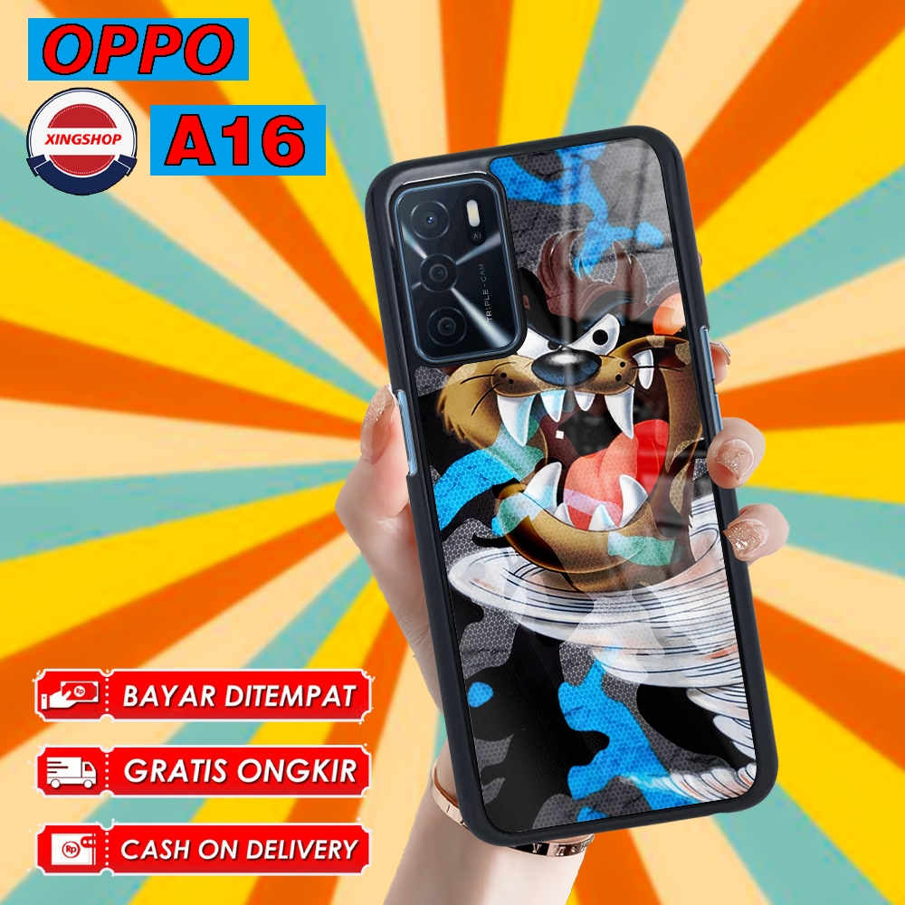 | sp75|Case Kilau Oppo | A16 | A16S | Casing Hp Glossy | Motif TAZMANIA