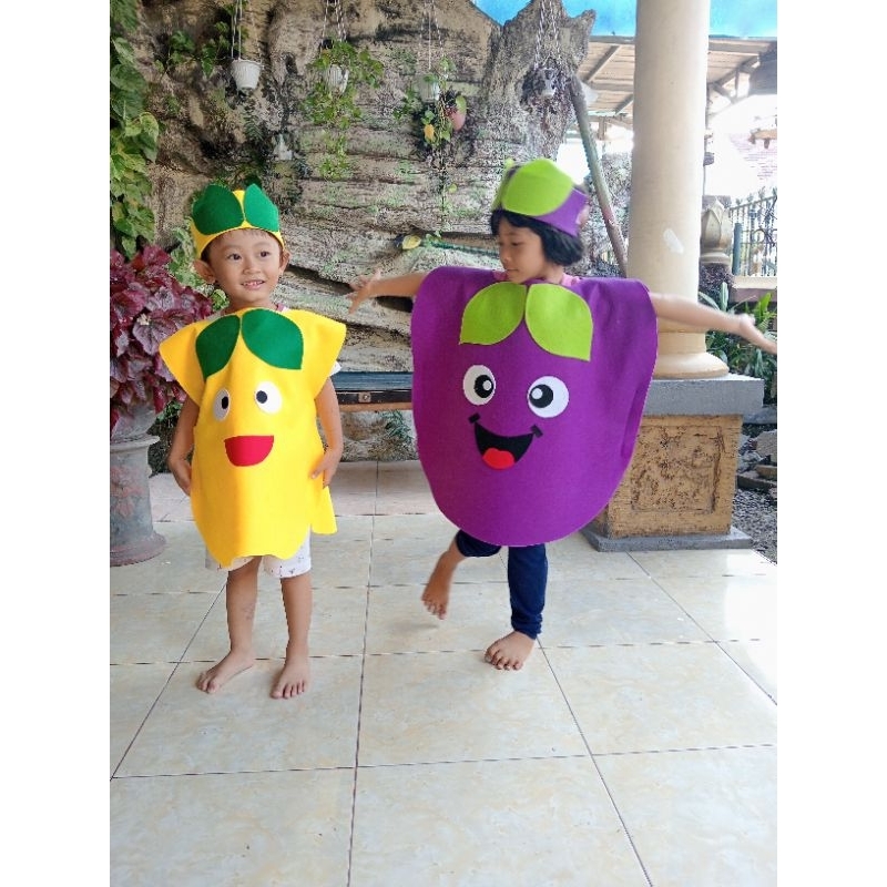 KOSTUM BUAH BAHAN FLANEL ANAK PAUD