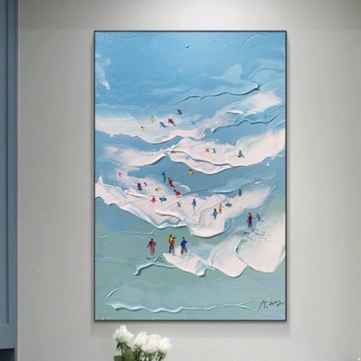 lukisan pemandangan laut abstrak