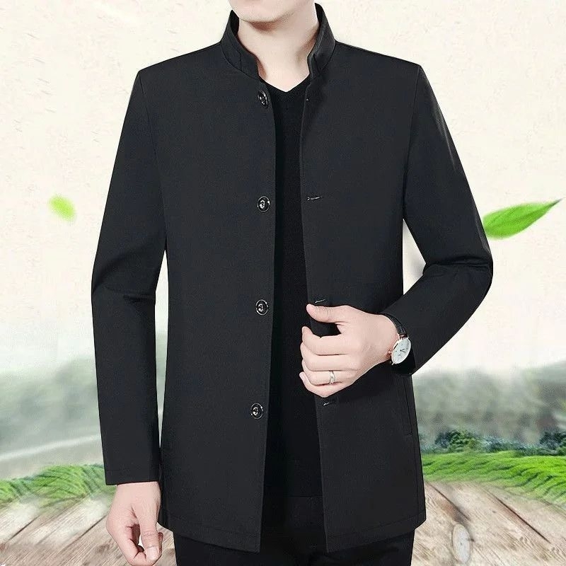 jas jaket pria dewasa outer berkancing jaket formal pria rapi hitam