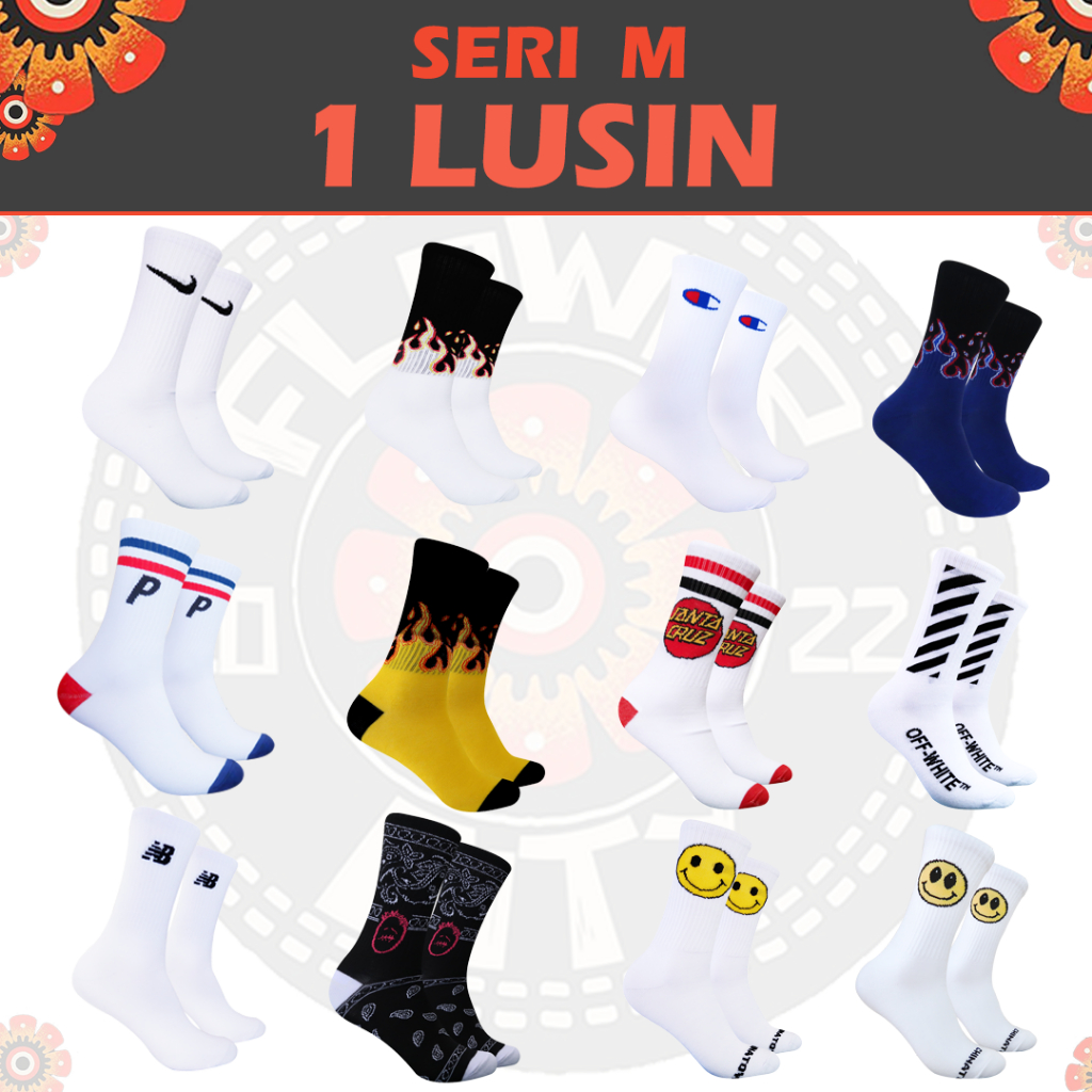 Kaos kaki Oldschool 1LUSIN 1MOTIF Seri M - FC