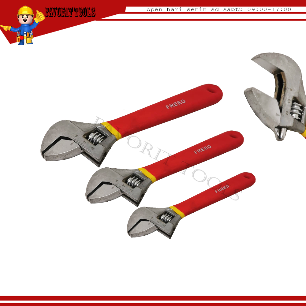 Kunci inggris Freed Gagang Lapis Karet Kunci inggris 8-10-12 Inch