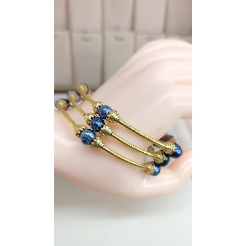 Gelang rhodium mutiara lapis emas