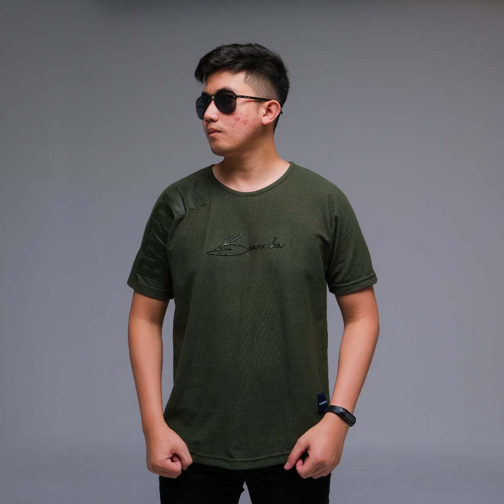 kaos pria| kaos cowok | kaos distro | kaos oblong | kaos premium | KAOS SABLON TIMBUL BOZRVK HIJAU A