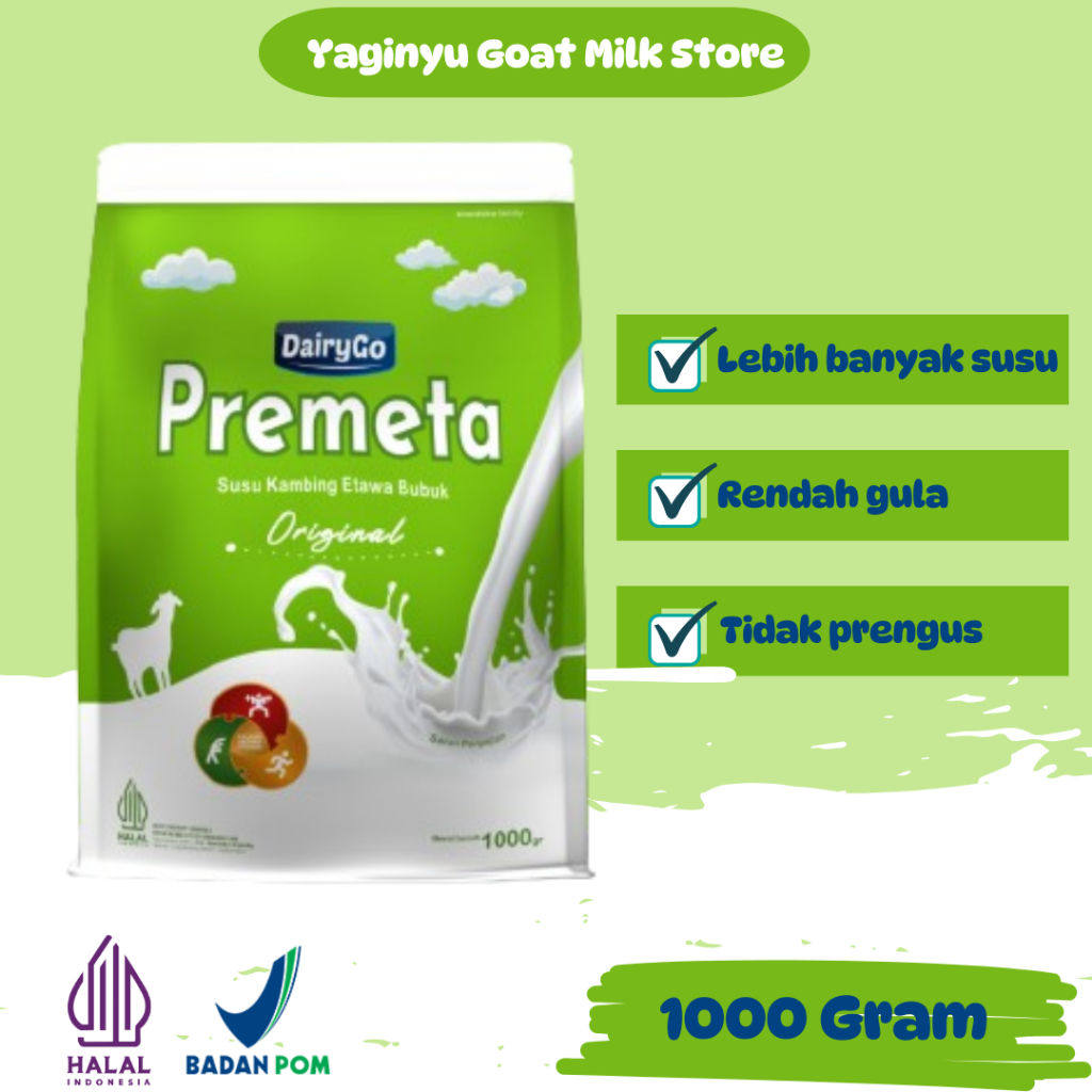 

Susu Kambing Etawa Bubuk Rasa Original - DairyGo Premeta by Moniska Family - Kemasan 1Kg