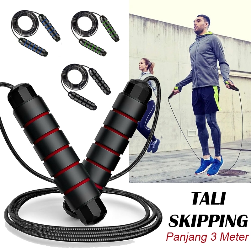 Tali Skipping Jump Rope Bearing Thick Premium 3 Meter Dewasa Lompat Tali Skiping Jumping