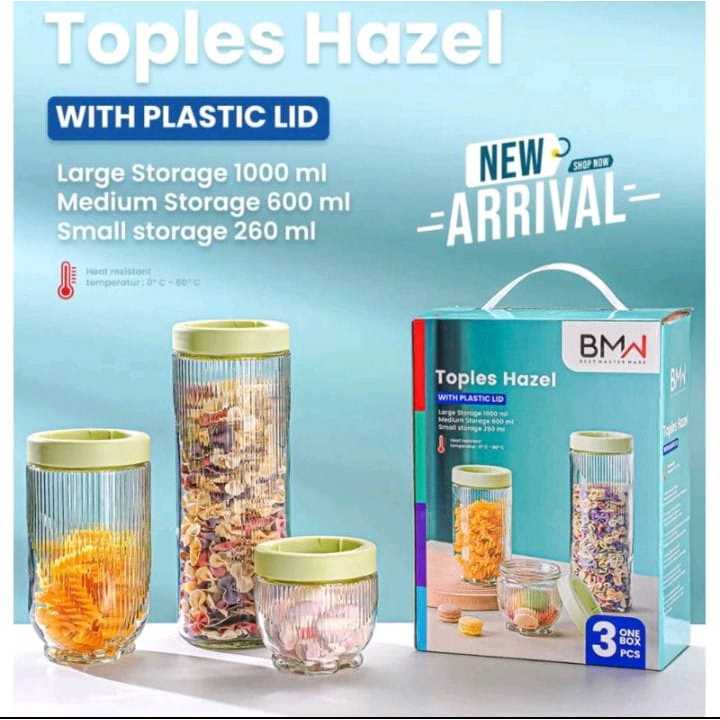 TOPLES KACA HAZEL/TOPLES LEBARAN - SET 3 PCS