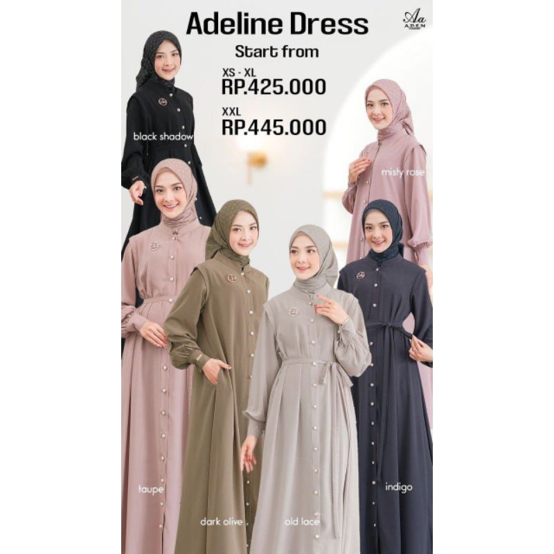 [READY STOK PUSAT] Adeline Dress by Aden Hijab/gamis terbaru Aden/ORI ADEN