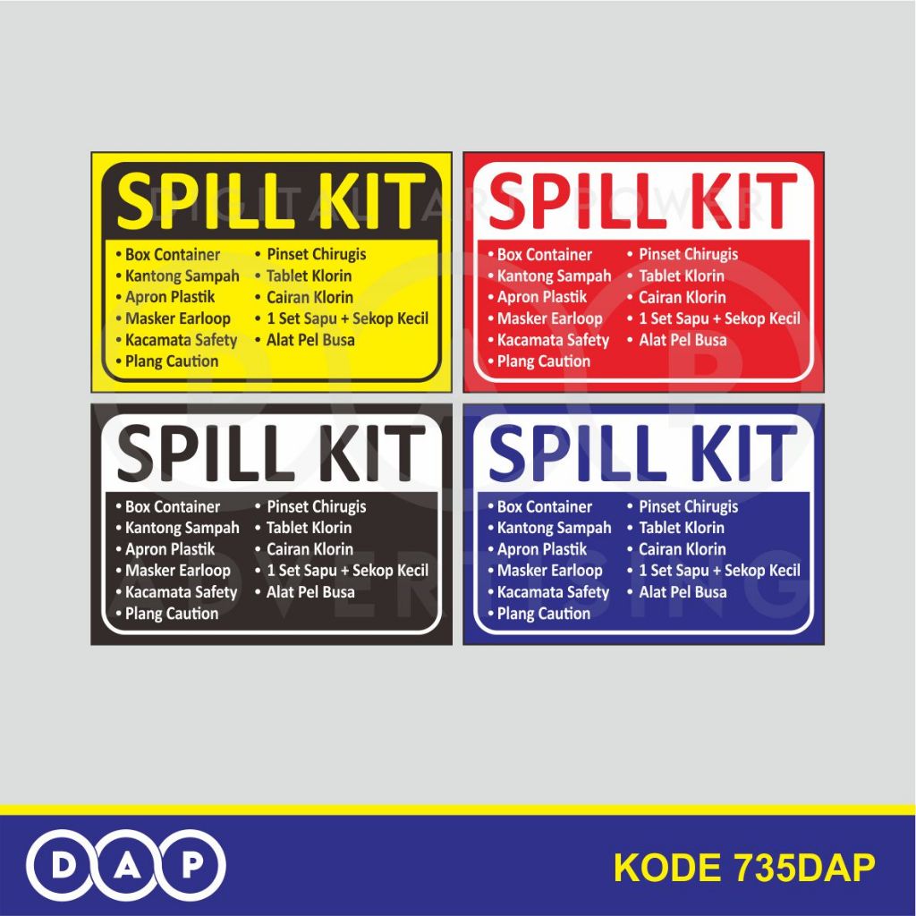 

735 - STIKER DAFTAR SPILL KIT MEDIS - 30 X 20 CM - VINYL - TERBAIK