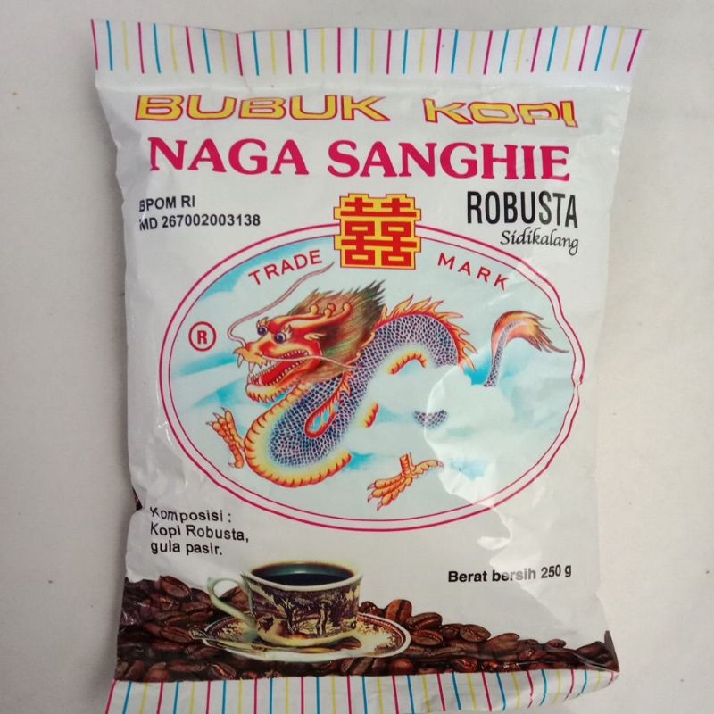 

Kopi Naga Sanghaie Kopi Bubuk Kopi Robusta Medan 250 gr