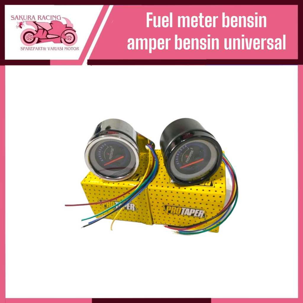 Amper Bensin LED Jarum Indikator Bensin Fuel Meter Bensin PM5 Universal Semua Motor