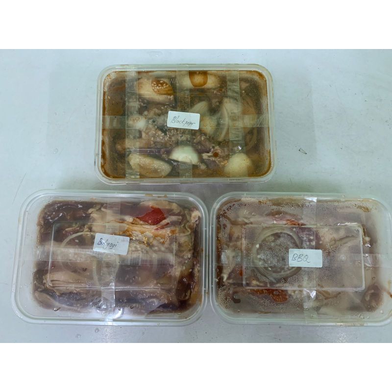 

Daging slice marinasi/0Daging Sapi Marinasi Teriyaki / Bulgogi / Blackpepper / BbQ US Beef Slice / Daging Sapi Bumbu 500gr