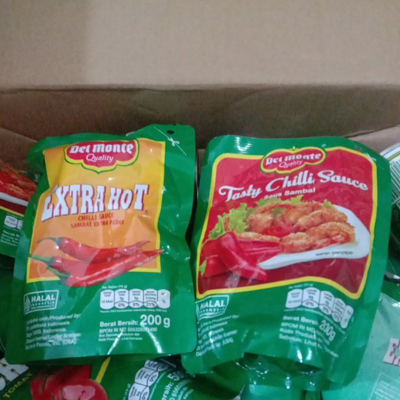 

Delmonte sambal ekstra hot pouch 200gr///Tasty Chilli Sauce 200gr