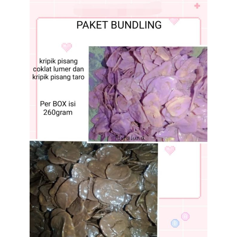 

2 BOX Pisang coklat lumer Alifaluna rasa coklat dan taro 260gr total 520gr