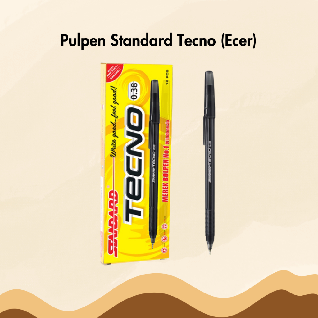 

Pulpen Standard Tecno 0.38 mm Per Pcs Satuan Bolpen Bolpoin Ballpoint Pena Pen