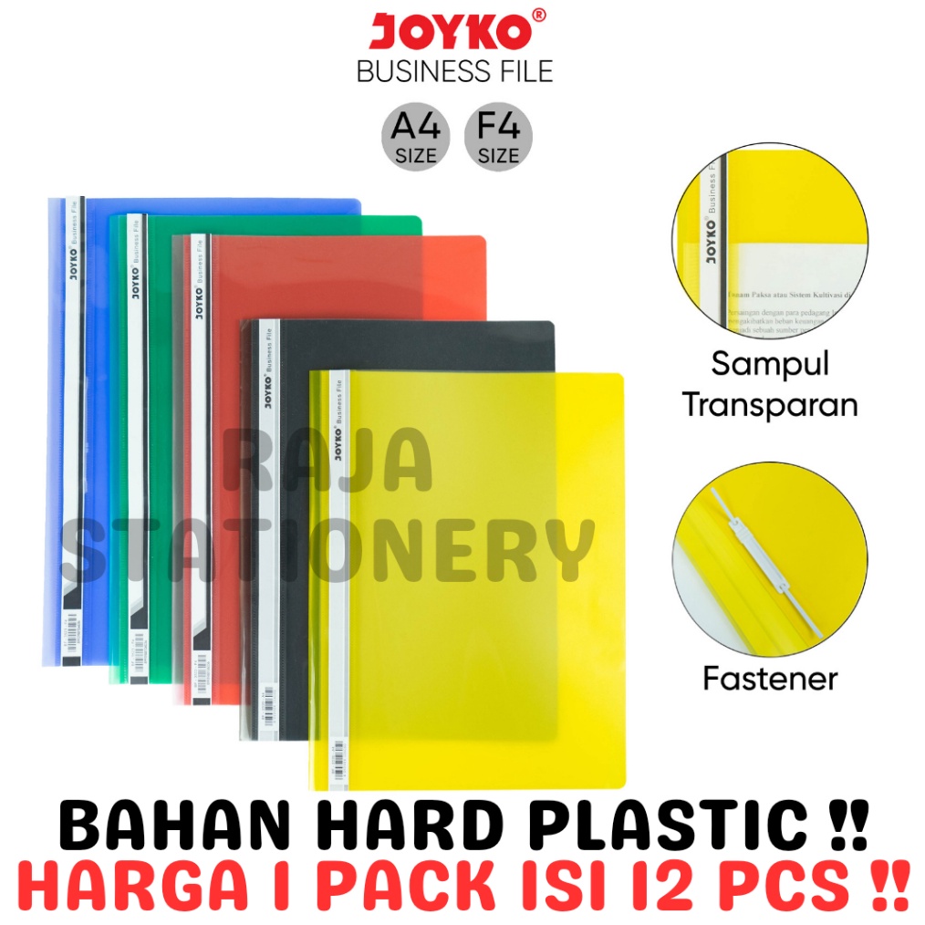 

KODE F5M4 JOYKO FILE FOLDER A4 F4 MAP PLASTIK JOYKO FOLIO BUSINESS FILE FILE FOLDER HARD PLASTIC 12PCS