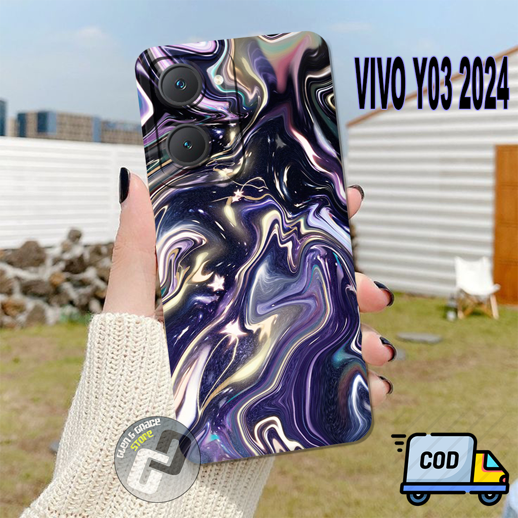 G22 - Case Vivo Y03 2024 Terbaru - motif RAINBOW -casing y03 -softcase vivo y03 - pro camera - bahan