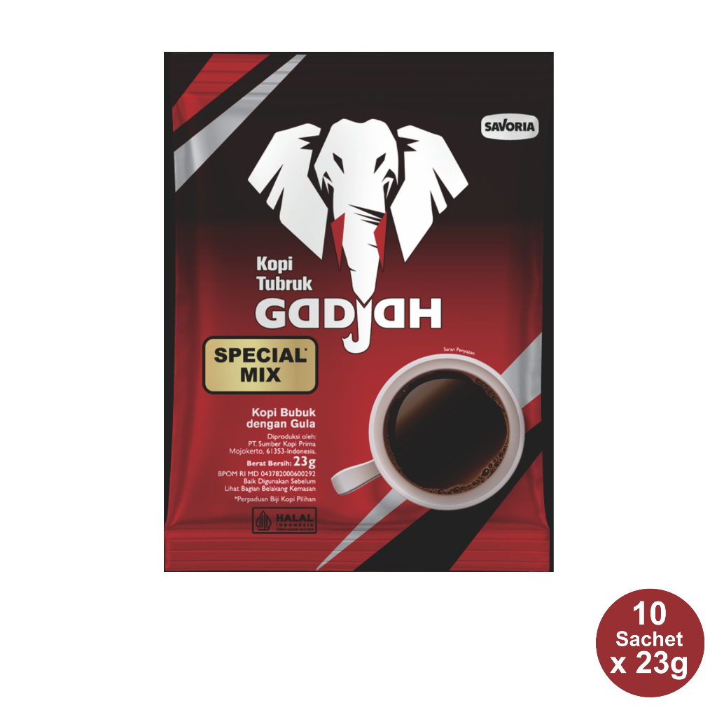 

Kopi Tubruk Gadjah Spesial Mix Kopi & Gula 10 sachet x 23g