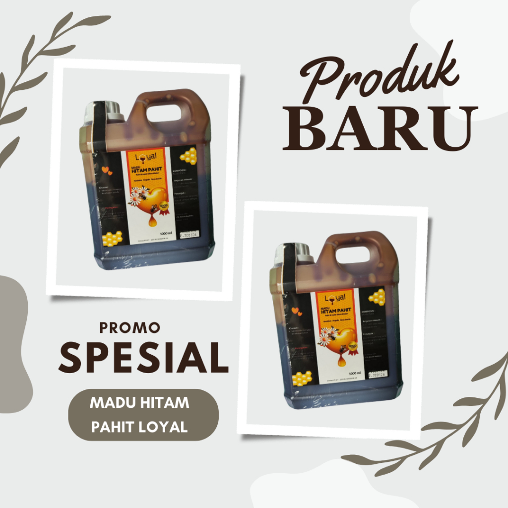 

Madu Hitam Pahit Loyal Premium plus Sambiloto - Propolis - Daun Insulin 1kg