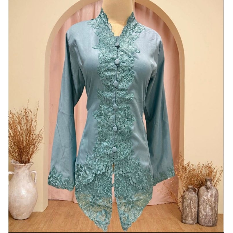 Kebaya encim bordir lengan panjang // atasan kebaya encim bordir // baju kebaya moderen // baju keba