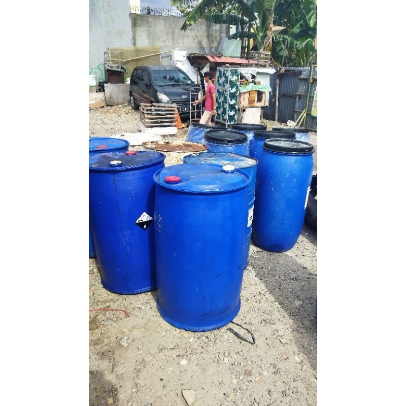 drum plastik HDPE 200 liter tutup kecil