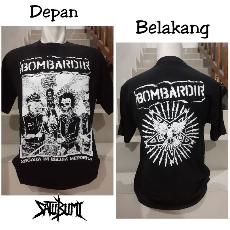 Kaos band  punk bombardir | kaos lengan pendek punk BOMBARDIR