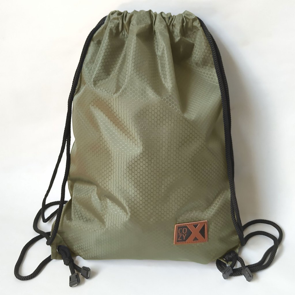 Cozy X - Tas Serut Polos Warna Hijau Army | String Bag Bahan Nylon Dolby Tebal