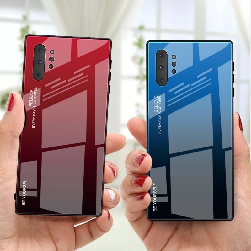 Gradient Glass Case Samsung Galaxy Note 10 Plus Note10Plus SamsungNote10Plus Hardcase Casing HP