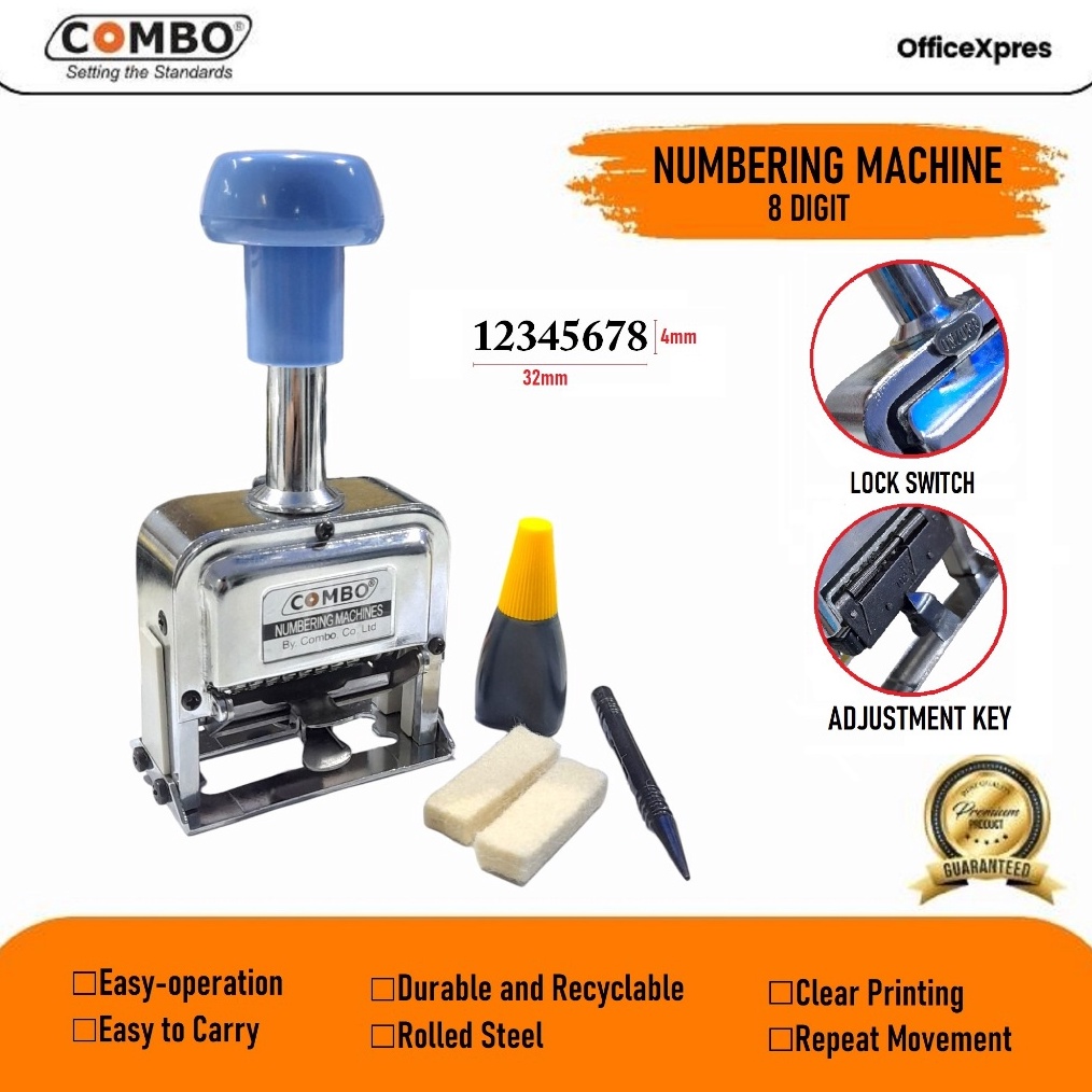 

KODE G7J5 Numbering Machine 6 7 8 Digits 18S Numerator Nomorator Nomerator Combo