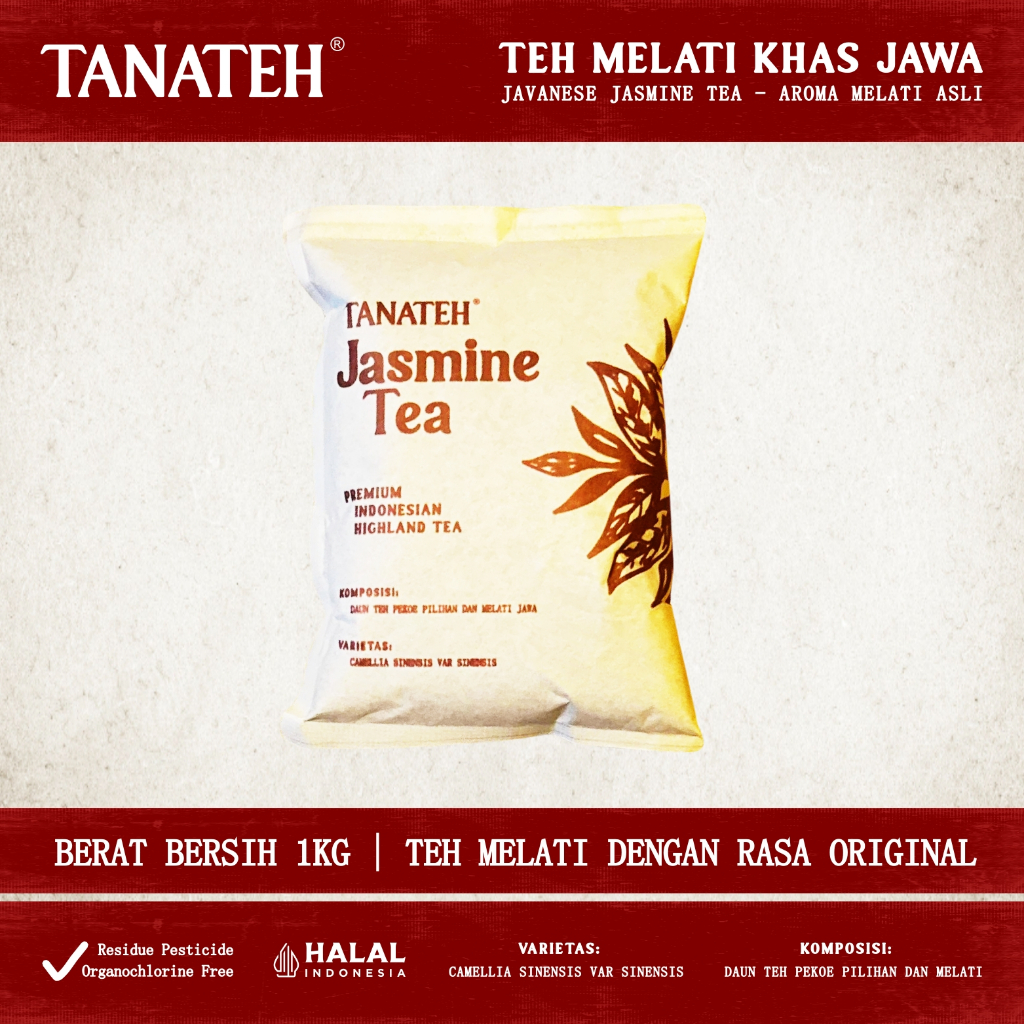 

[TANATEH by Sariteh Indonesia] Teh Melati Khas Jawa (Label Merah) - 1 kg | Javanese Jasmine Tea