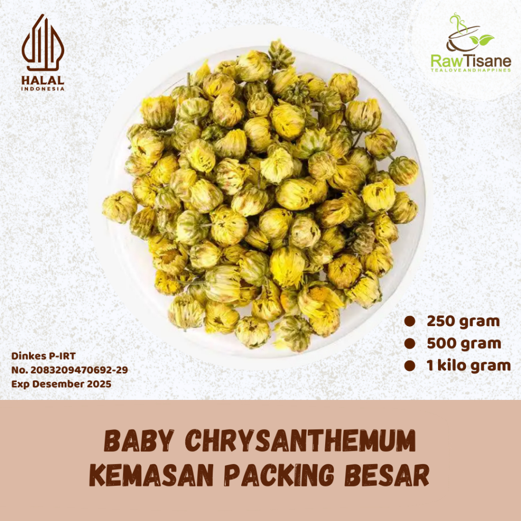 

RAW TISANE Baby Chrysanthemum Flower Tea / Teh Bunga Baby Chrysanthemum / Teh Kuncup Bunga Krisan Isi 1 Kg