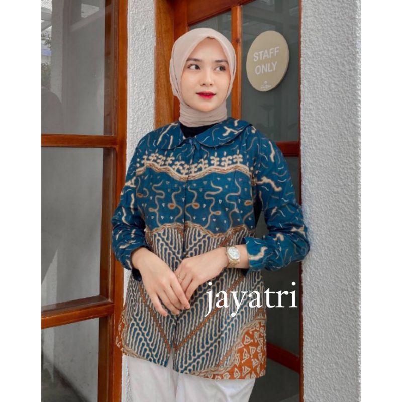 [ BISA COD ] Atasan Batik Wanita Tenun Sutra Tulis Halus Katun Atasan Batik Kerja
