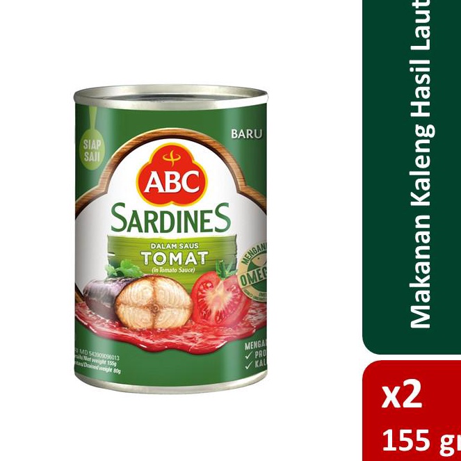 

Pesan aja ABC Sarden Saus Tomat 155 g x2
