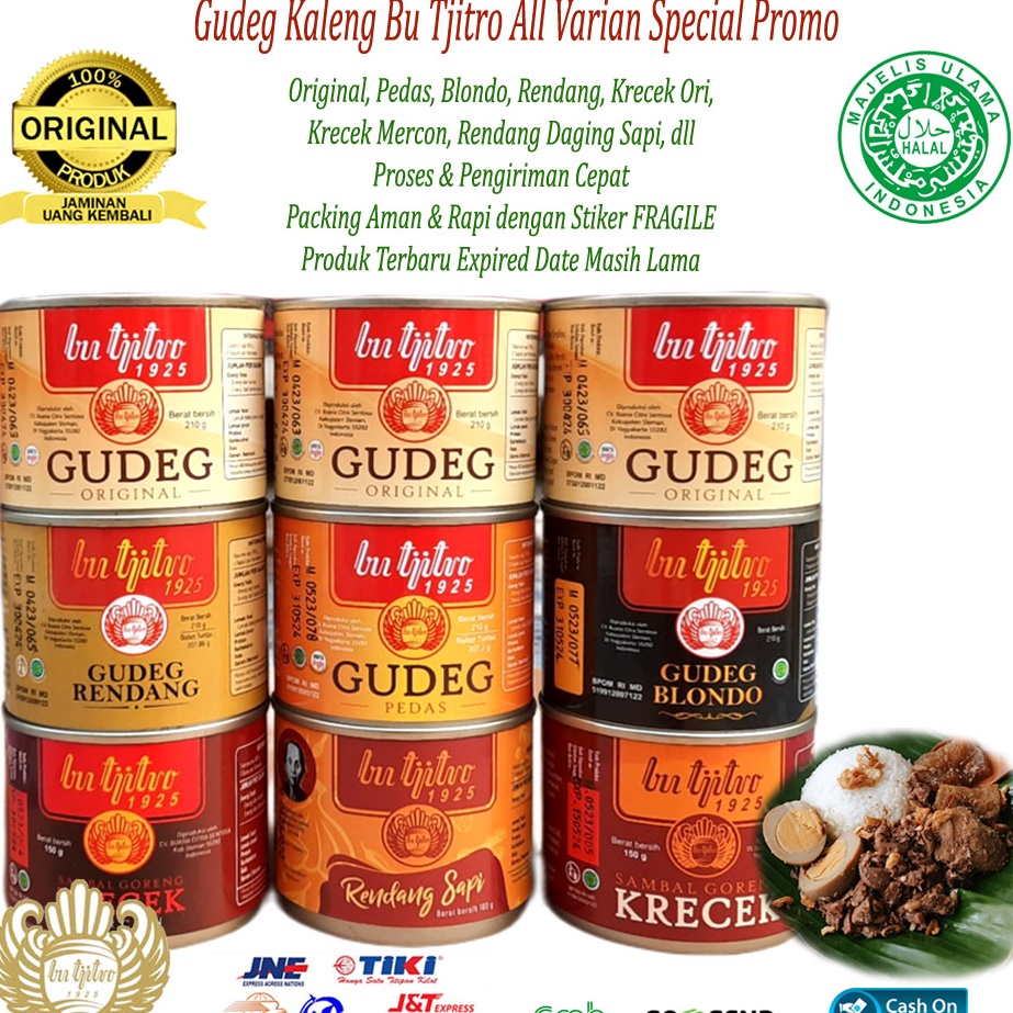 

High Quality Gudeg Kaleng Bu Tjitro All Varian Special Promo Free Bubble Wrap