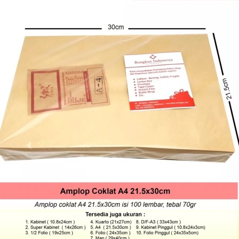 

ART G25J Amplop Coklat A4 Garan 1 pcs